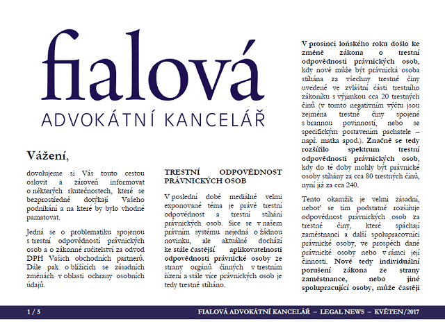 Newsletter květen 2017